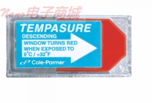 Cole-Parmer TEMPCOPD00C10PK 不可逆的低溫指標遞減，32°F（0°C），10 PK